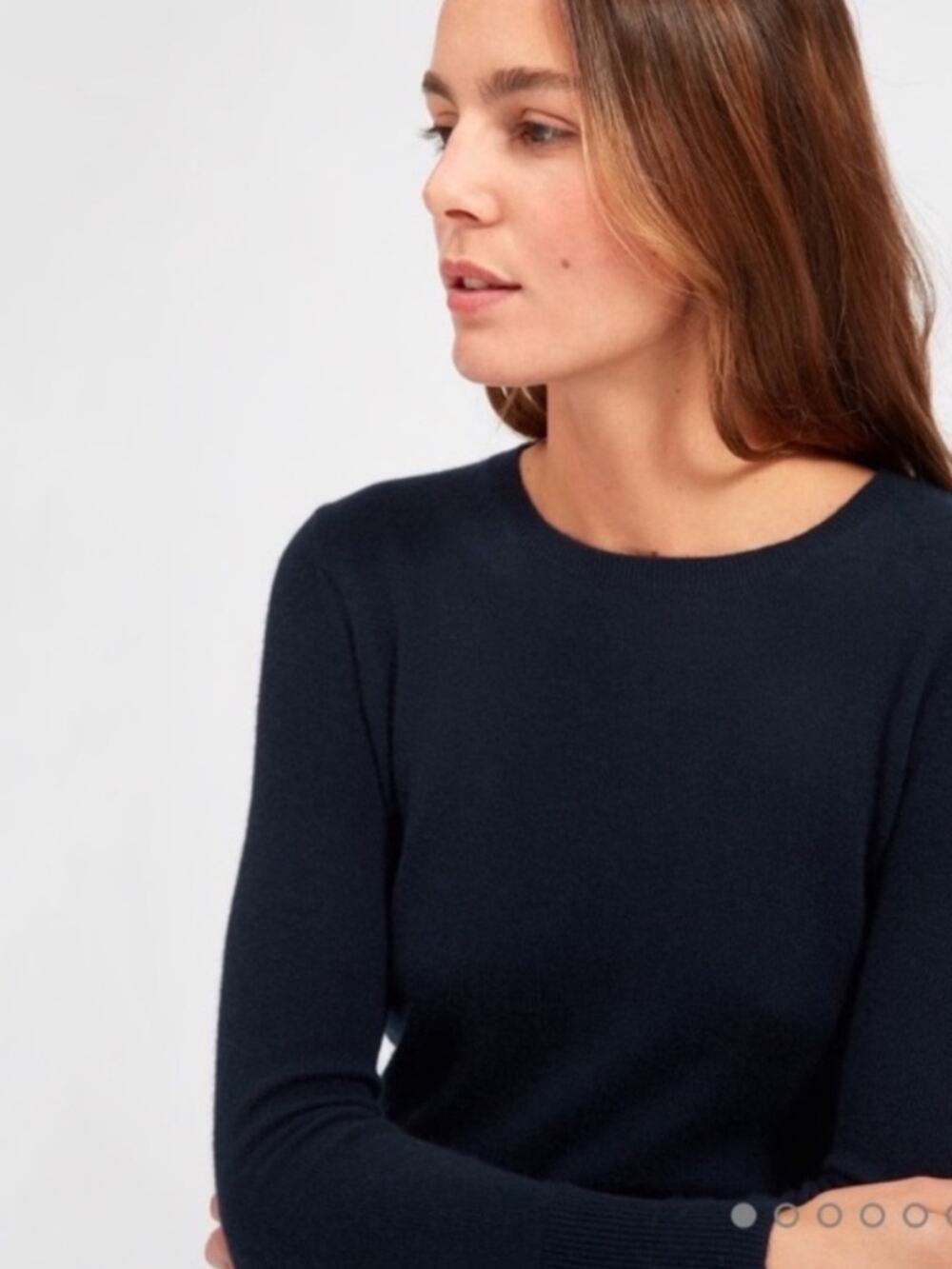 Everlane Sweater 100% Cashmere Blue Crew Neck Long Sleeve Soft Knit MEDIUM